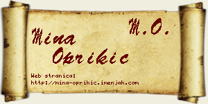 Mina Oprikić vizit kartica